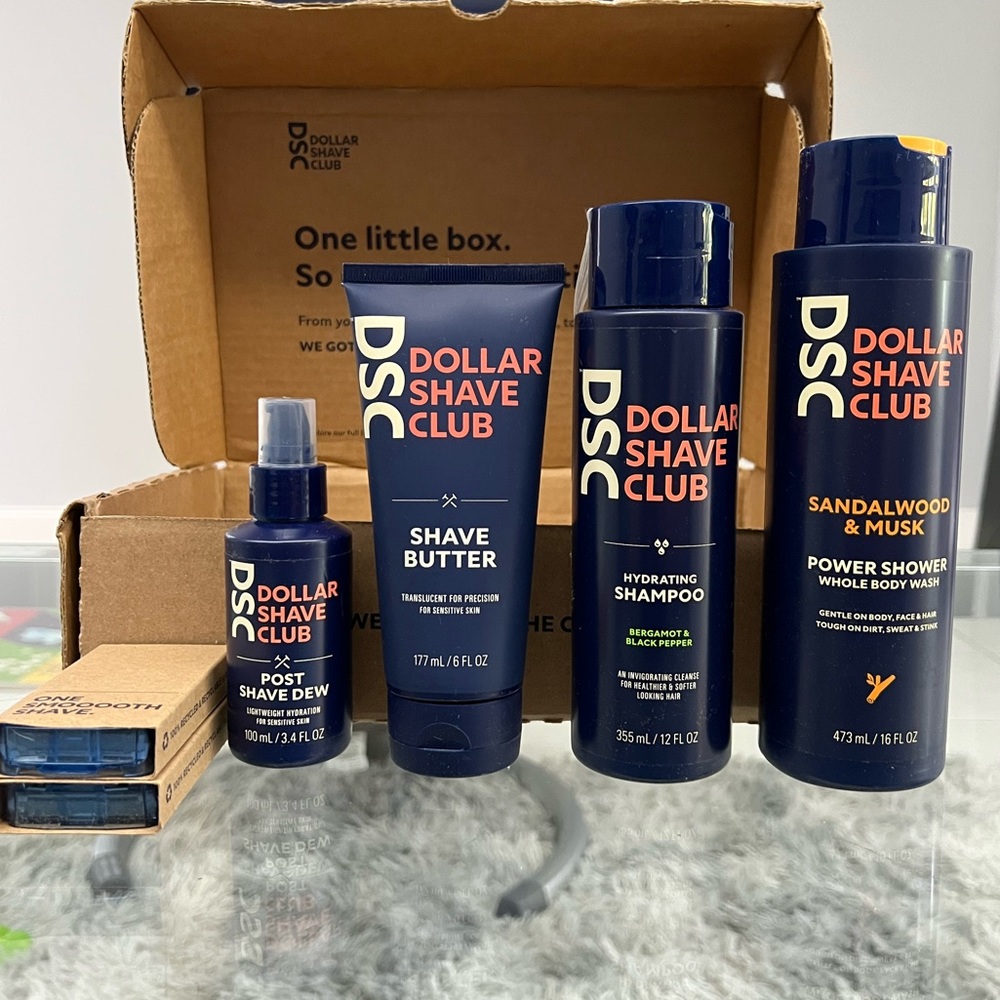 Dollar Shave Club Gift Set, Mens Razors, Shave Butter, Body Wash, Post Shave Dew